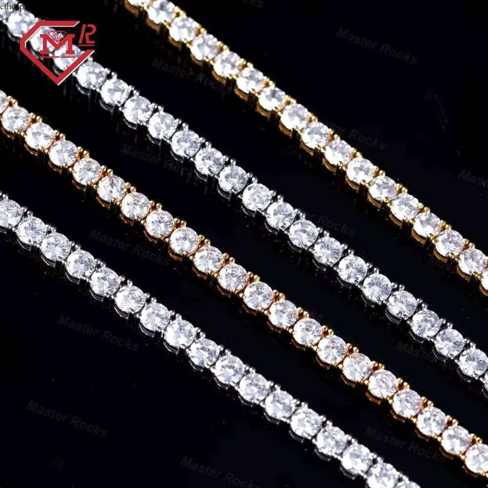 Fully Iced Out Dia Necklace Sier Factory Price Moissanite Tennis Chain