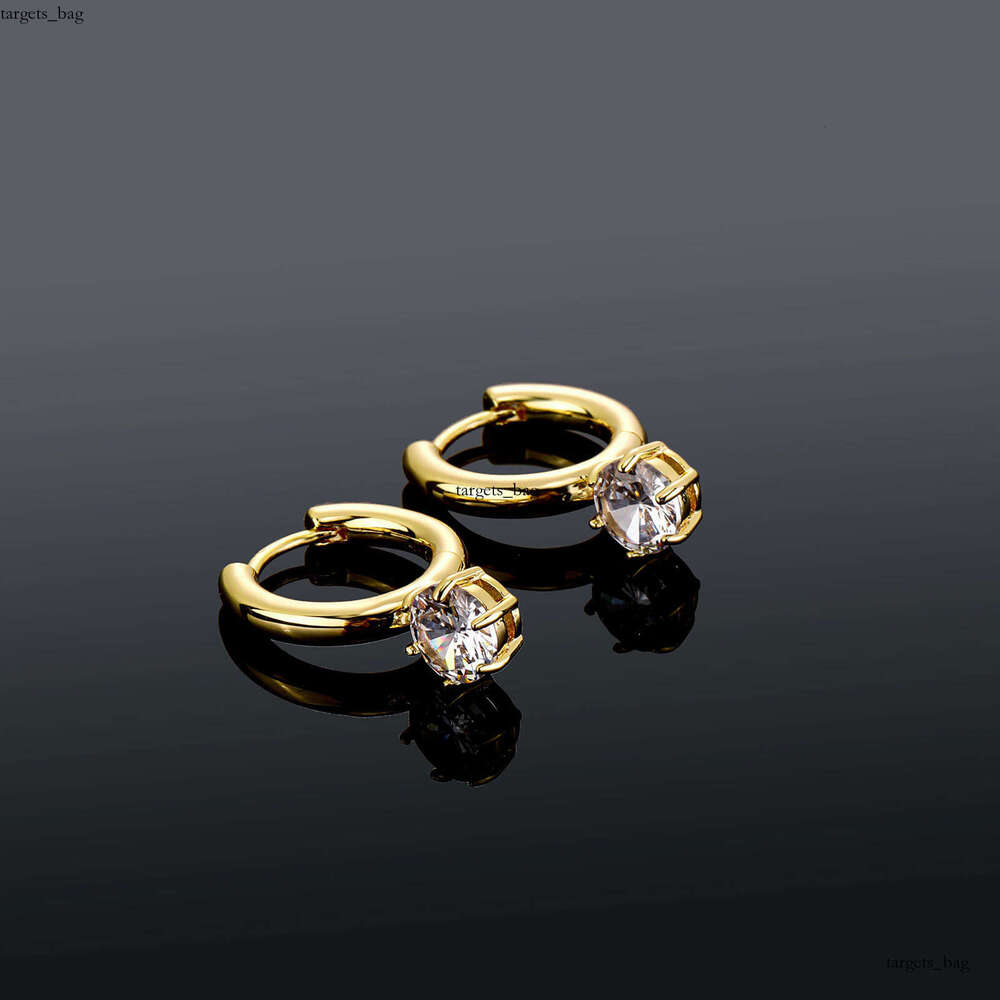 Super Shiny Simple Zircon Internet Celebrity Single Dia Elegant Earrings Small Studs Men's Trendy Ear Jewelry