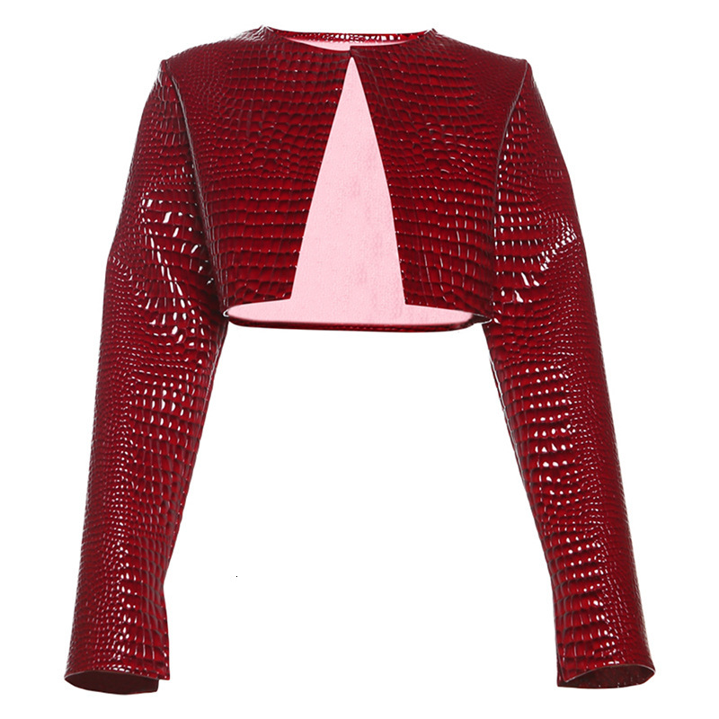 2024 autumn and winter new personalized spicy girl slim fit exposed navel short round neck solid color top jacket
