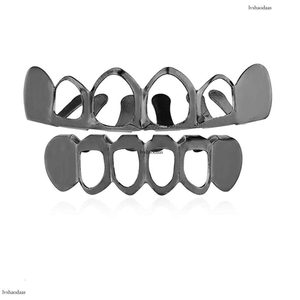 Gold Hollow Plated Smooth Teeth Men's Trendy Hip-Hop Accessories
