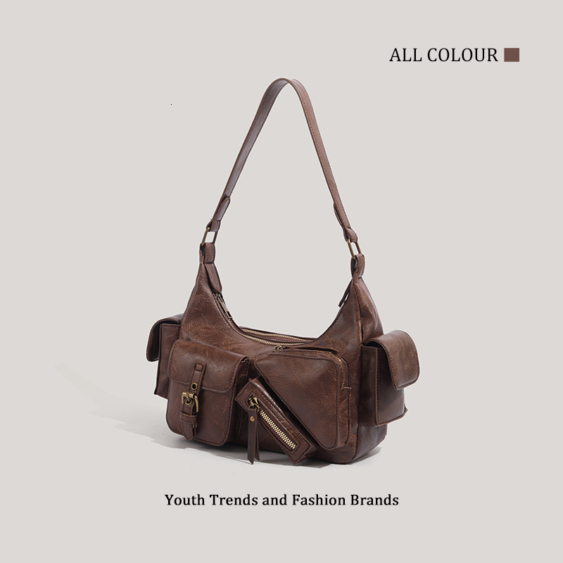 Single Shoulder Underarm Sweet Cool Spicy Girl Motorcycle 2025 Autumn Winter Handheld Tote Bag ddmymoon