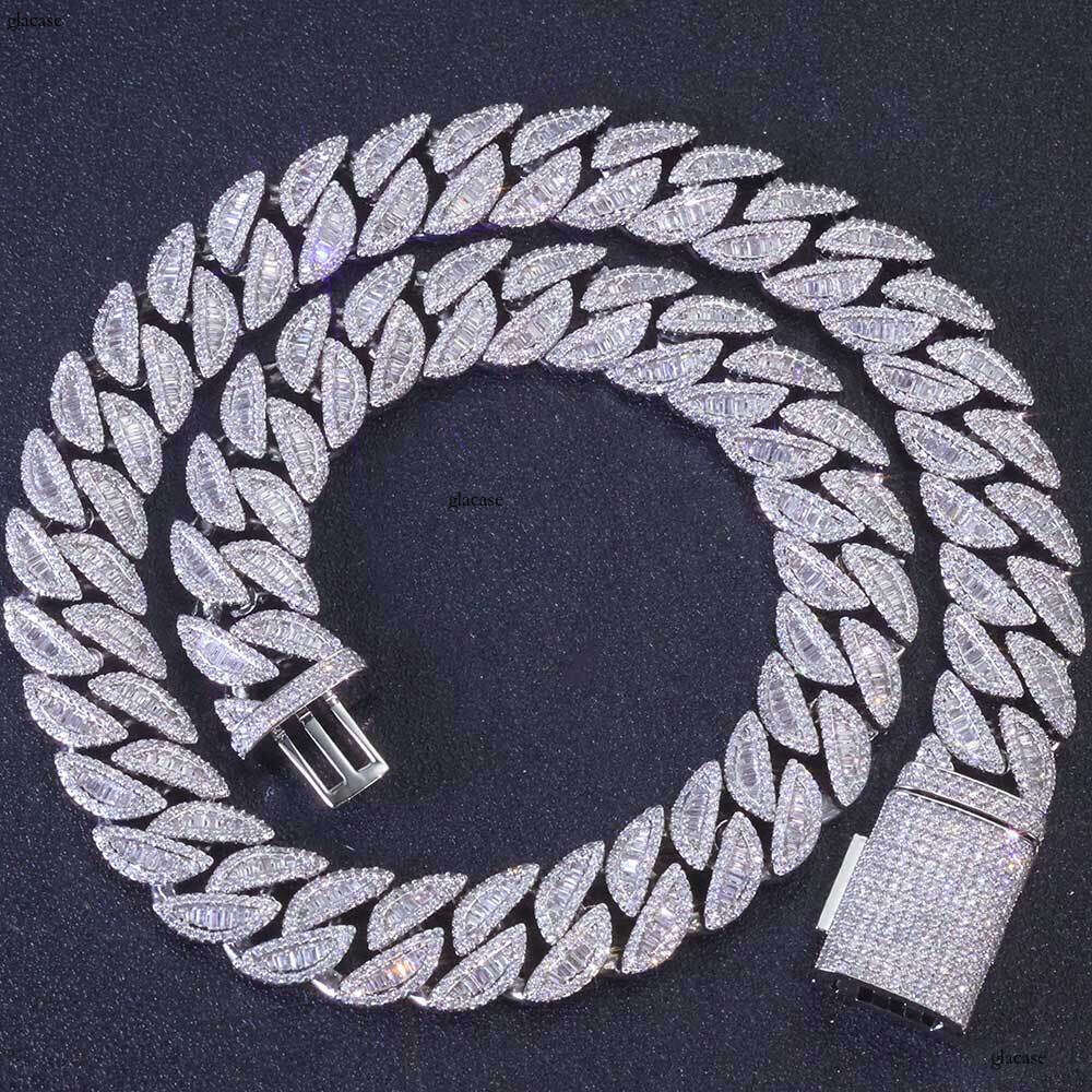 20mm Mixed Inlay T Cubic Moissanite chain Cuban Chain Hip Hop Jewelry High-end Accessories Men's Necklace