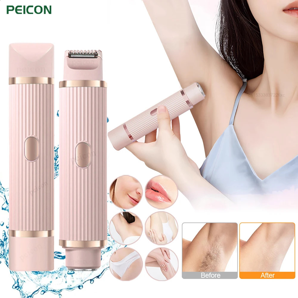 Electric Shaver for Women Bikini Trimmer Mustache Hair Removal Razor Ladies Face Underarm Legs Electric Painless Epilator 250805