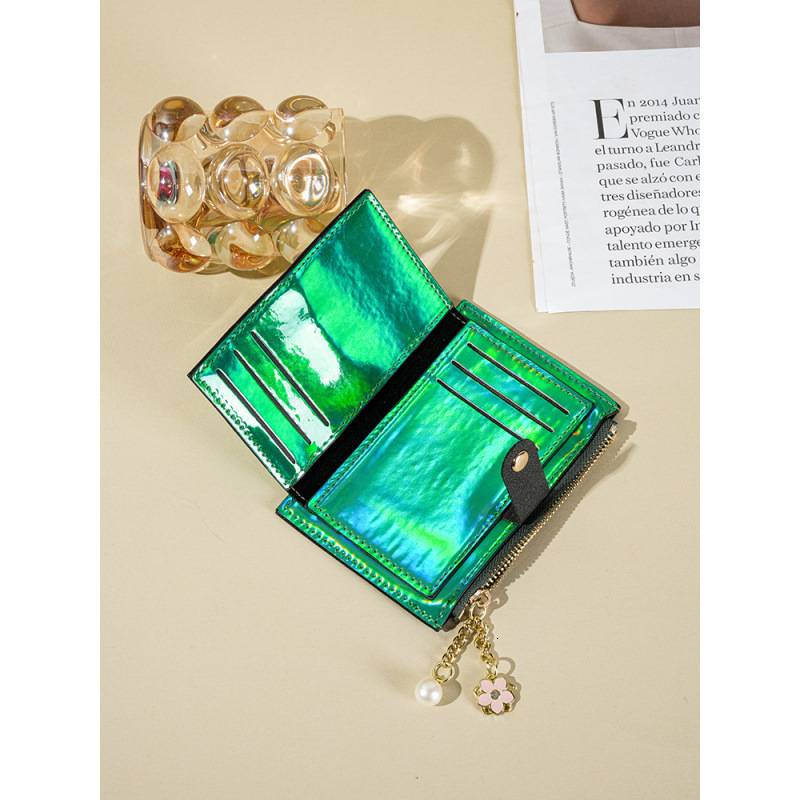 2025 New Women's Ultra-thin Card Holder Patent Leather Glossy Card Holder Korean Version Multi-functional Card Holder Luxury Bag Coin Purse Multi