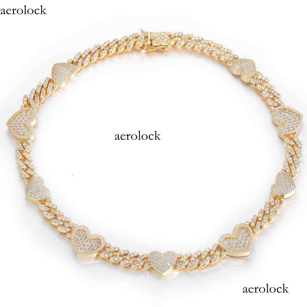 Hip Hop 9mm Heart Cuban Chain Moissanite chain Men's Jewelry High-end Exquisite Women's Necklace