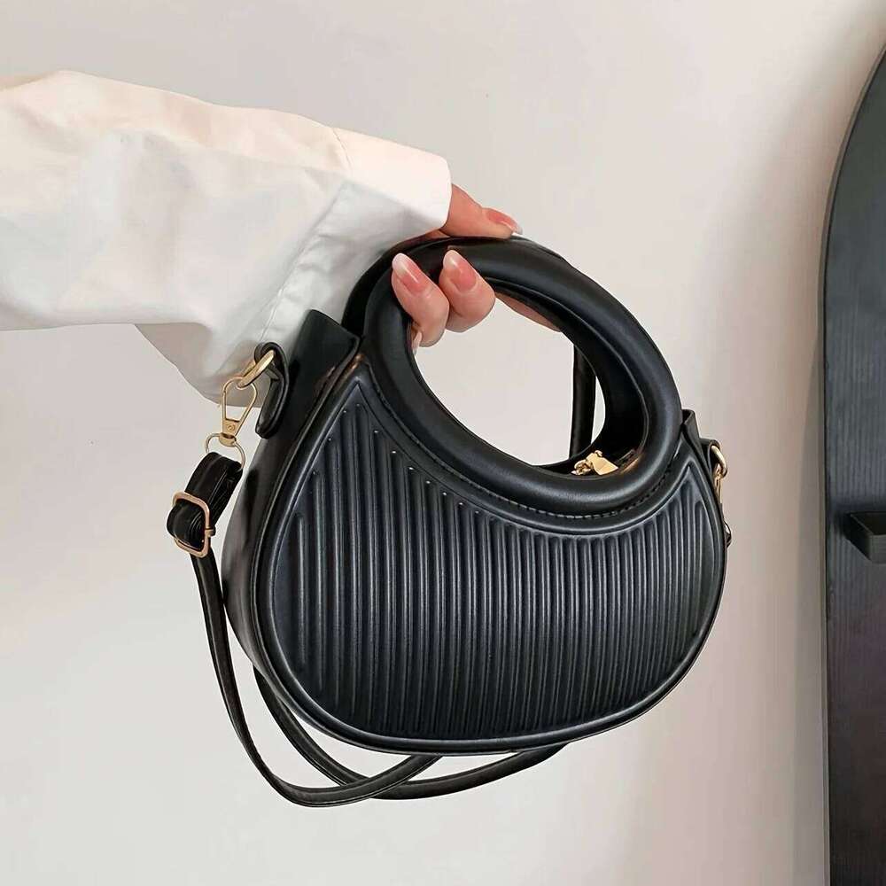 Chic Stripe Design Crossbody Bags Women Elegant Synthetic Leather Handbag, Purse, Look Shoulder Bag For Everyday Use