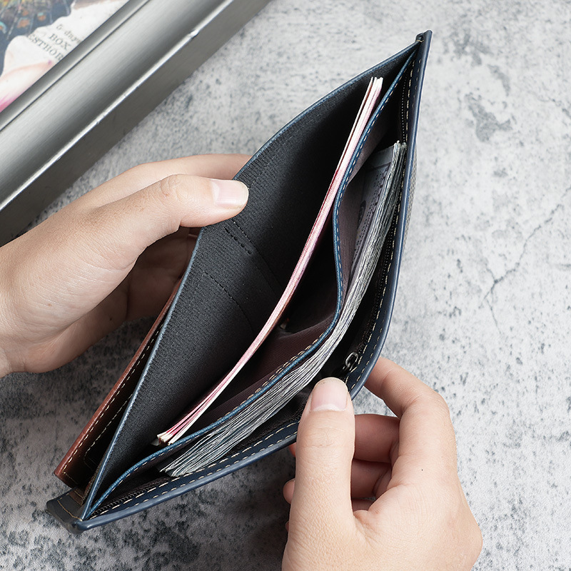 Men's Short Multi-card Slot Business Wallet Fashion Men's Zipper Coin Purse Luxury Bag Large Capacity Men's Youth Money Clip