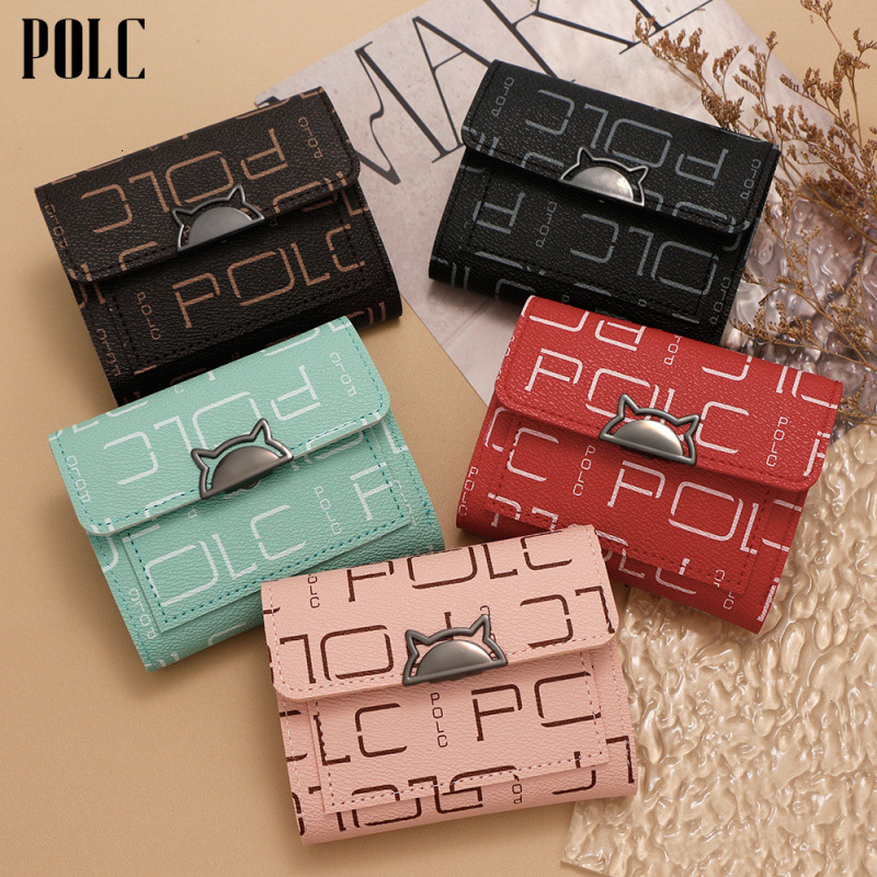 Trendy Letter Print Women's Short Wallet Large Capacity Multi-card Slot Luxury Bag Coin Purse ID Holder Women's Wallet Wholesale