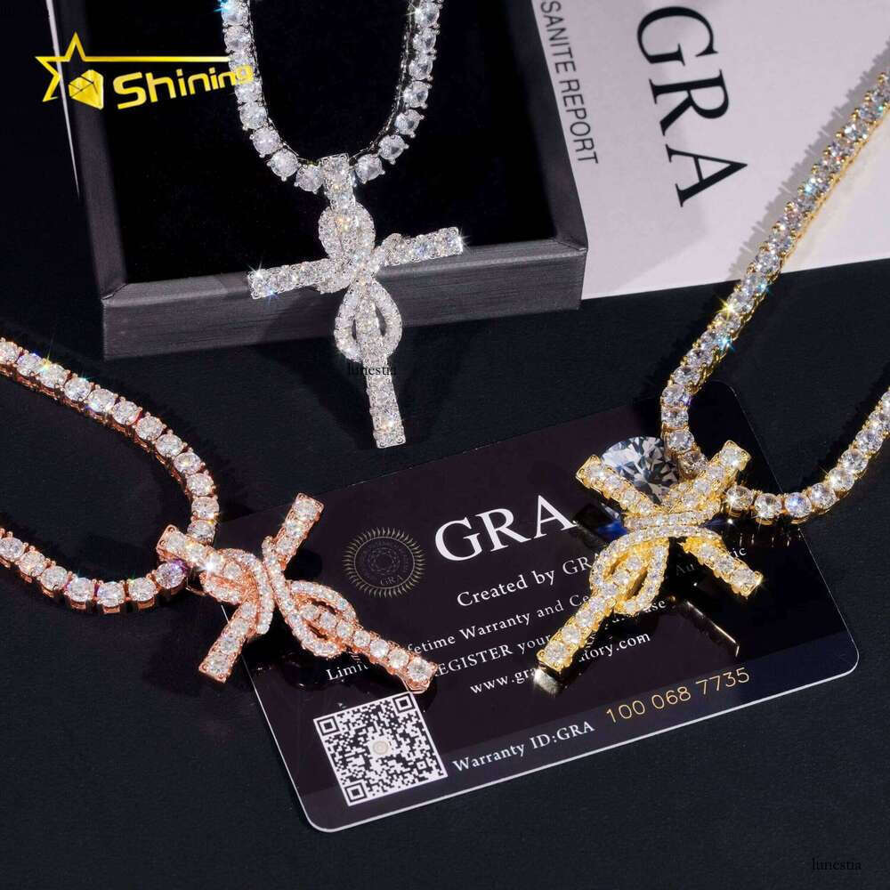 Sterling Sier Jewelry New Arrivals Hip Hop VVS Dia Iced Out Moissanite Cross Pendant