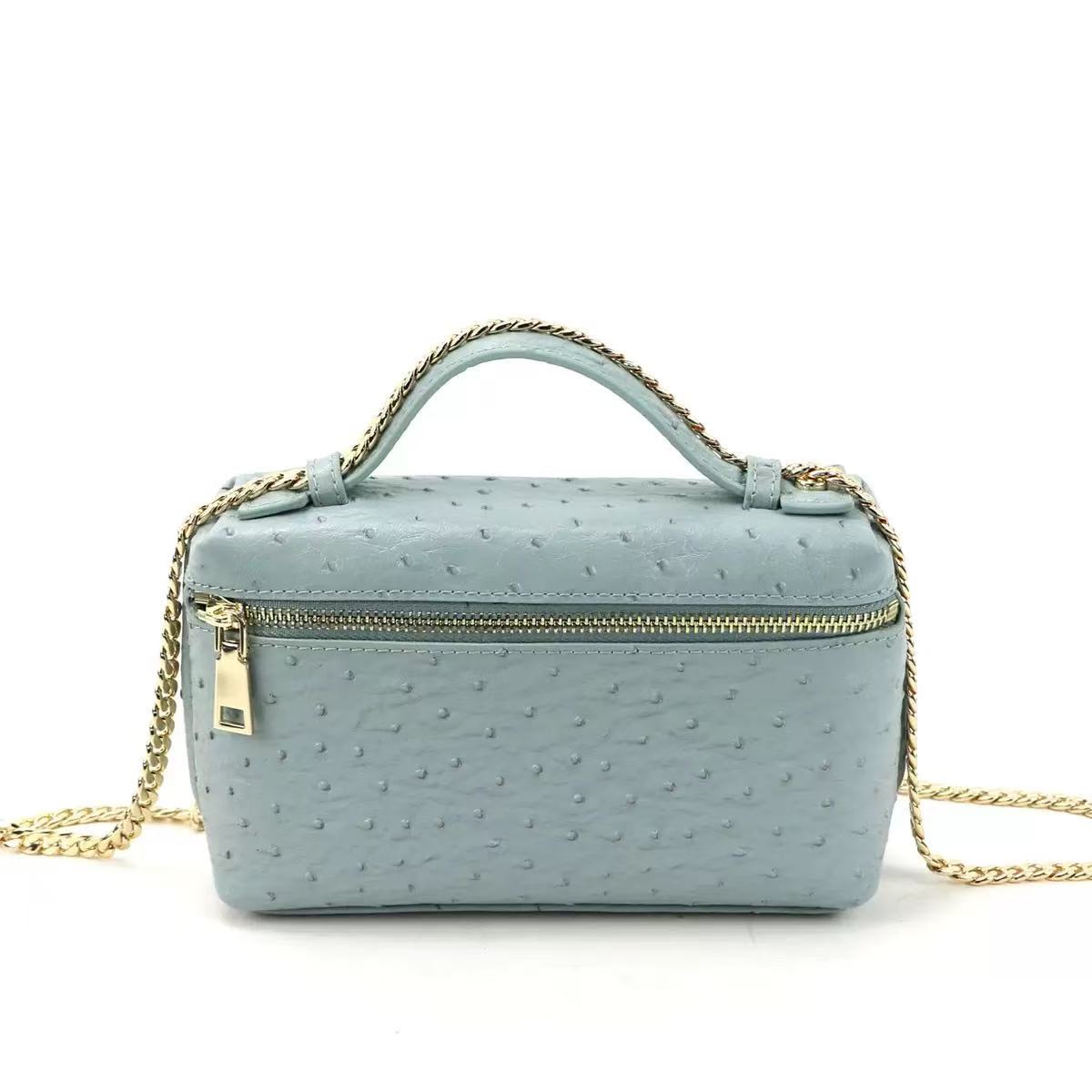 Lanjia New Customized Designer Handbag Pattern Leather Bags Women Clutch Party Evning Trendy Ostrich Bag With Chain A