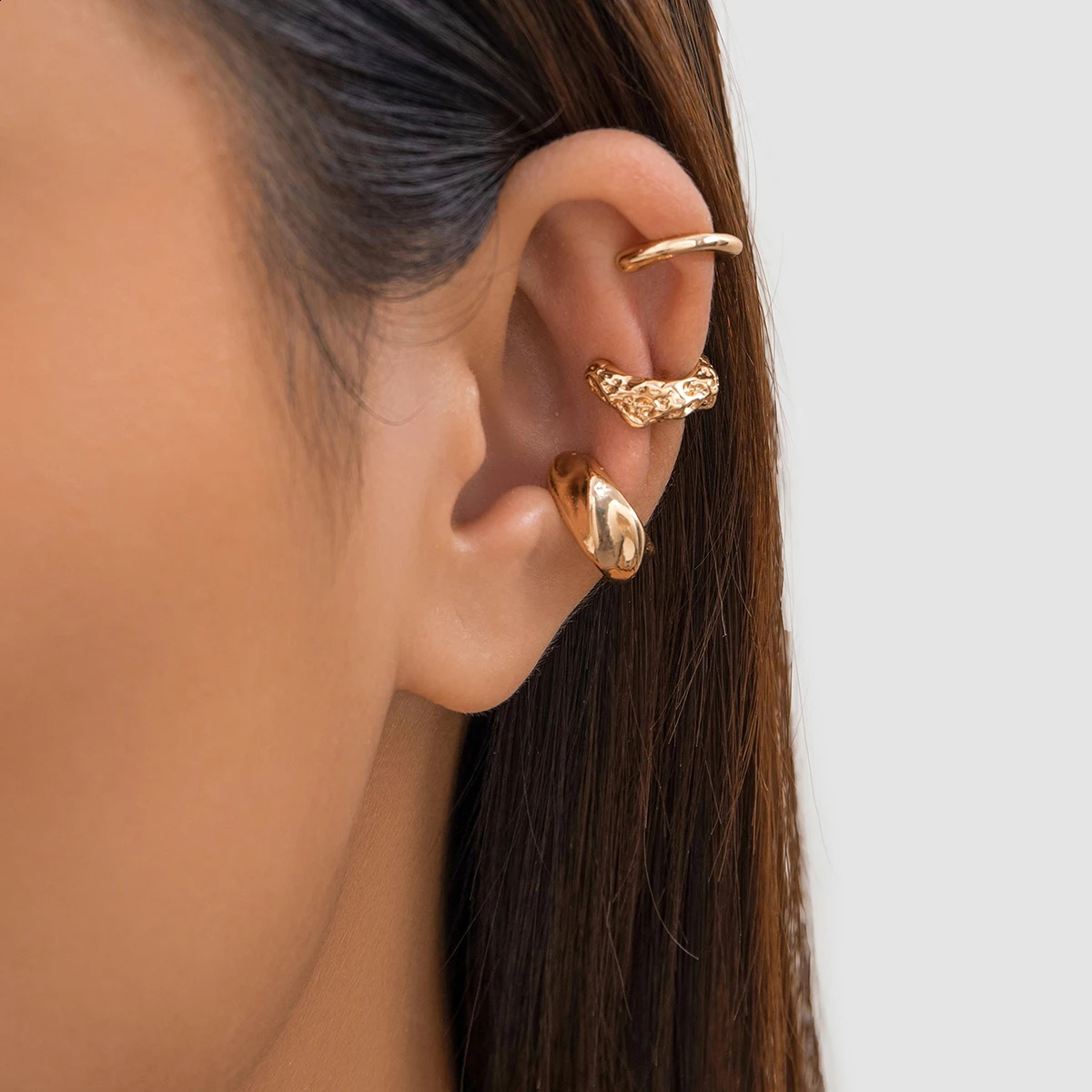 3Pcs/Set Delicate Vintage Clip Earrings for Women Trendy Creative C Ear Cuff Non-Piercing Earring Jewelry Gift Wed Accessories 250807