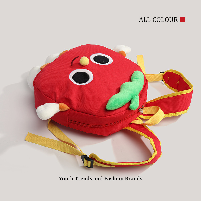 Red Tomato Cartoon Backpack Cute Versatile Soft Girl School Bag for Women ddmymoon