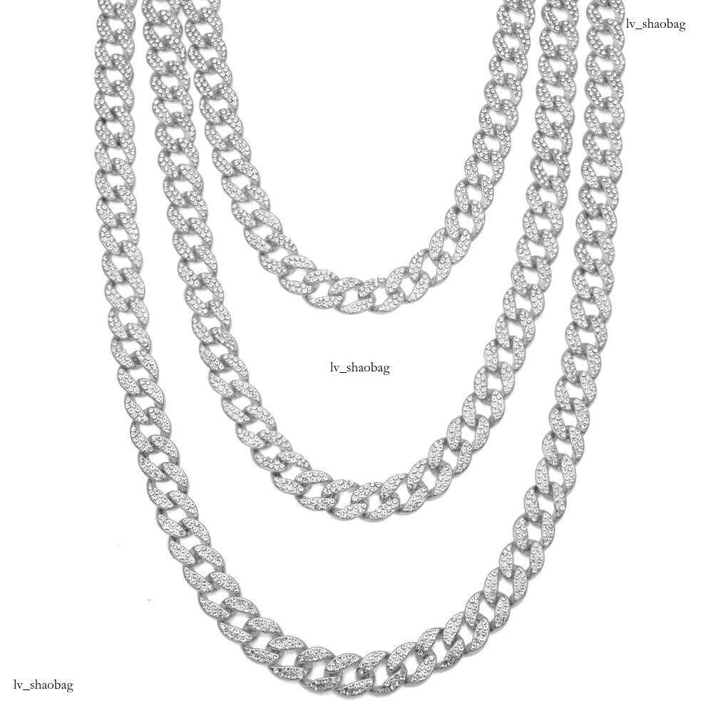 Trendy Hip-Hop Necklace Jewelry Unisex Style Versatile Full Dia 15mm Alloy Cuban Chain