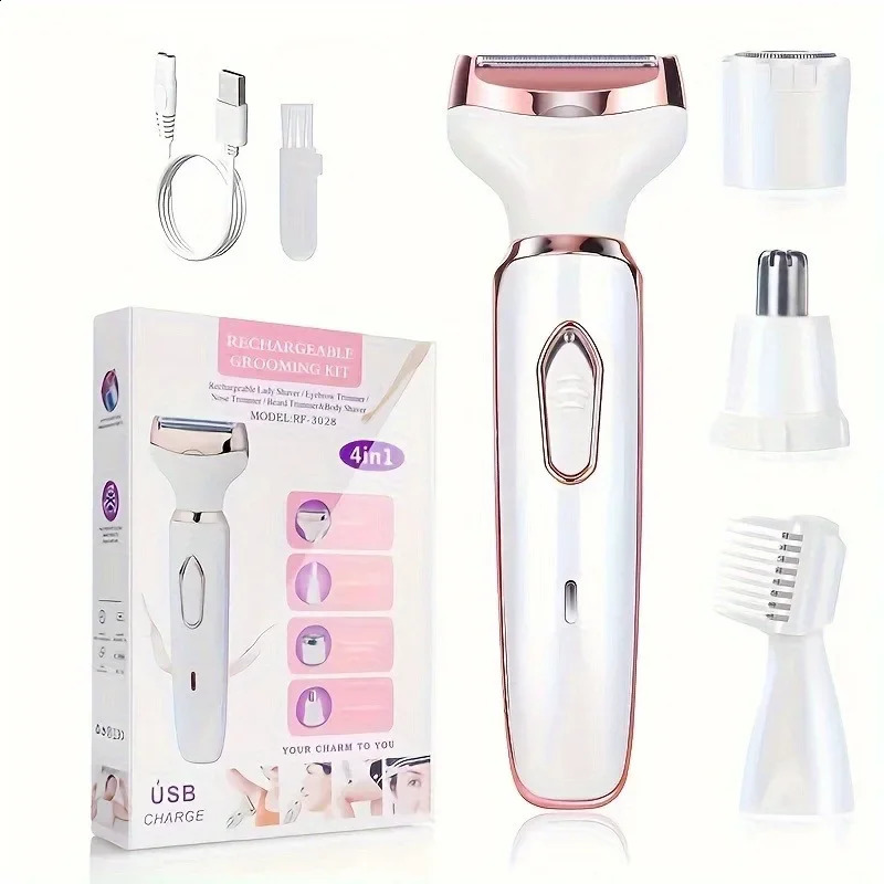 4 In 1 Electric Lady Shaver Body Hair Removal Epilator Painless Cordless Trimmer Razor Gifts For Women 250805