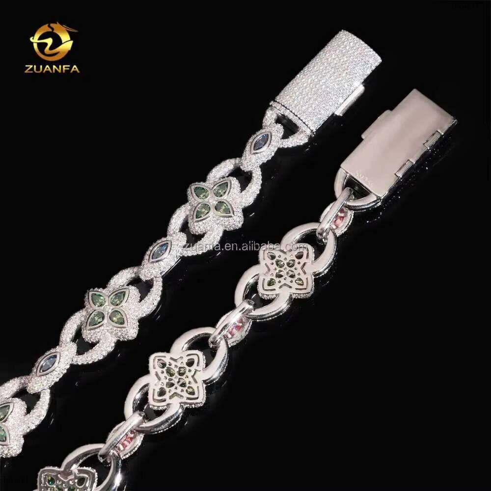 Unique Design Wer Shape S Solid Jewelry Chilled Pear+Marquis Moissanite Miami Unlimited Cuban Men's Bracelet