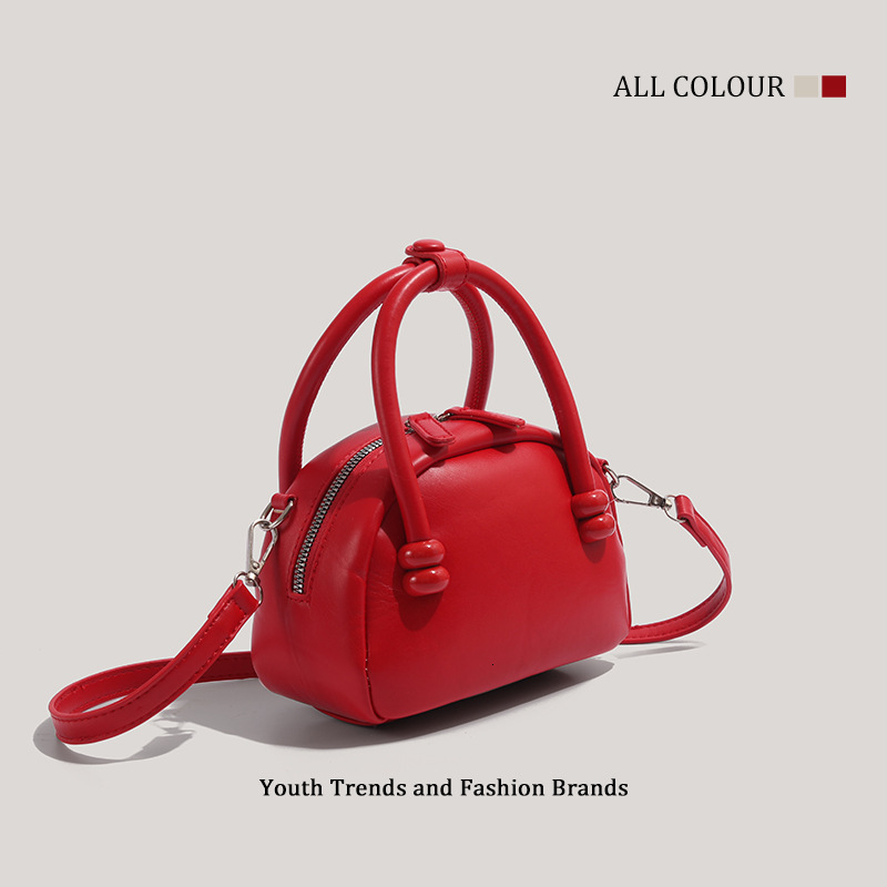 Handheld Boston High-Quality Versatile Shoulder Crossbody Red Wedding Bag ddmymoon