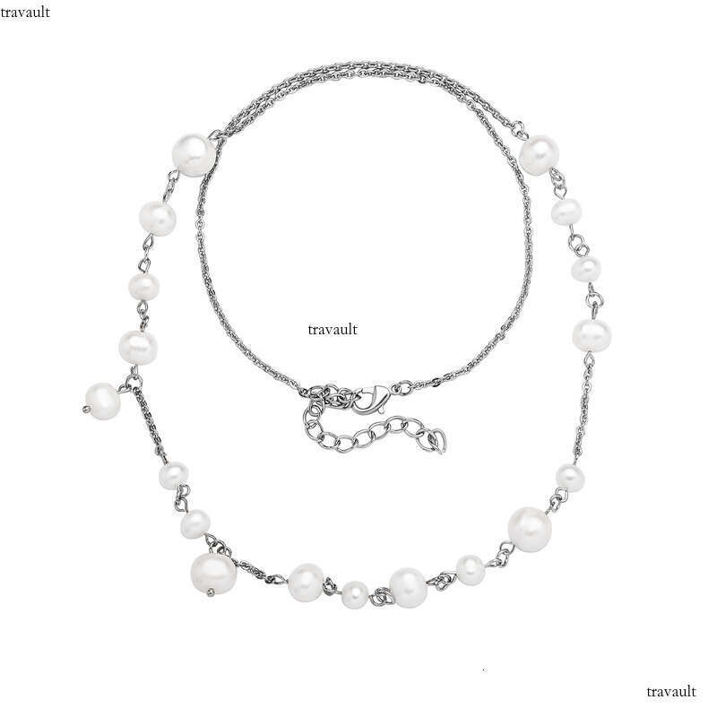 Pearl Sterling Silver Necklace Hip-Hop Trendy Simple Clavicle Chain