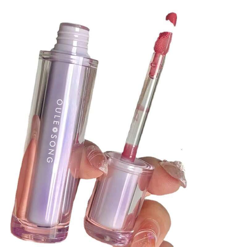 OULESONG Iced Tea Mirror Water Glass Jelly Round Tube Domestic Lip Gloss Live Streaming Female Free shipping Free shipping