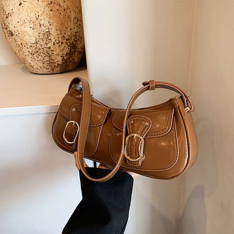 2025 New Simple Fashion High-end Feel Women's Shoulder Underarm Baguette Bag