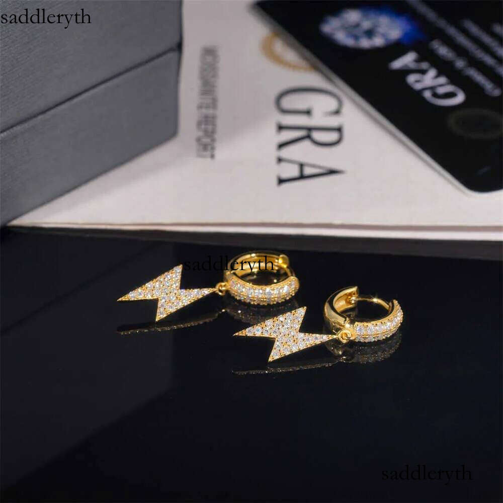 Super Yue New Design Lighing Sier High end Jewelry vvs vs. Moissanite Hip hop Personalized Pendant Earrings d5