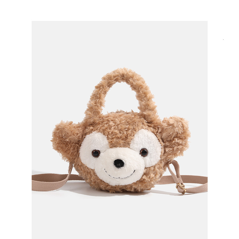 Shirley Rose Cartoon Cute Single Shoulder Crossbody Bag for Women Plush Bear Coin Purse ddmymoon