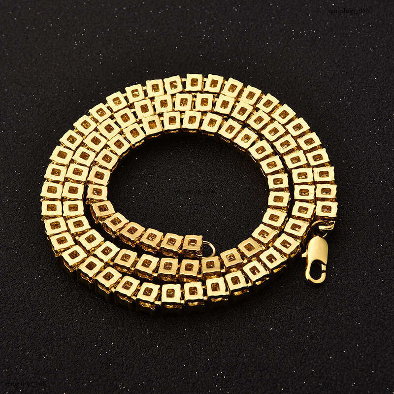 Trendy Hip-Hop Chain Full Rhinestone Single Row Necklace HipHop