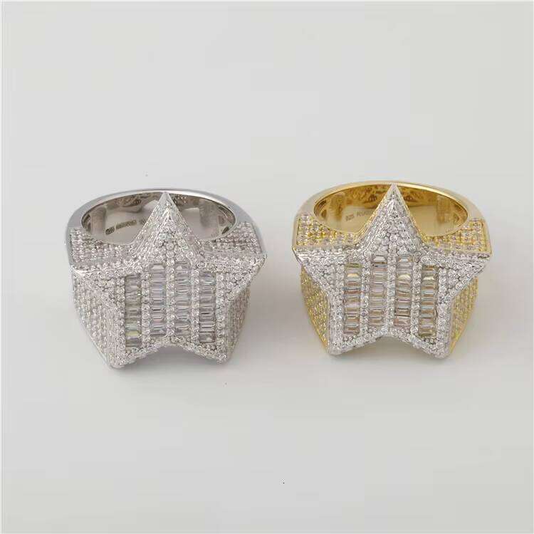 Luck Design Hip-Hop Boutique Jewelry Pure Silver Iced VvsMossanite Celebrity Cuban Men's Ring