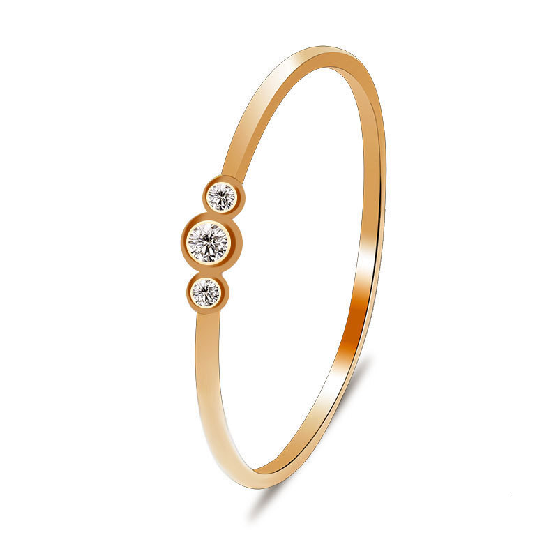 Elegant And Simple Inlaid Three mond Copper Zircon Knuckle Ring Jewelry