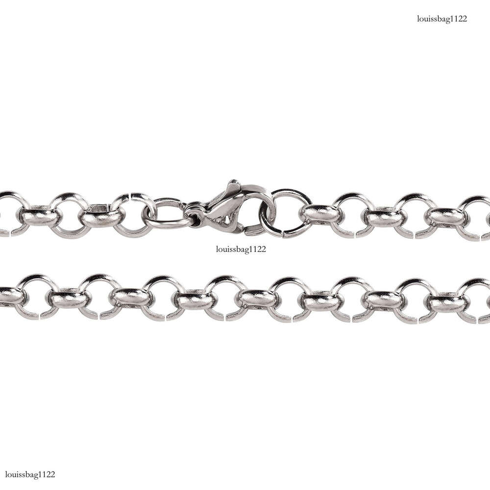 Sterling Silver O-Shaped Cross 5MM Interlocking Wide Men's Punk Style Necklace Bracelet Chain