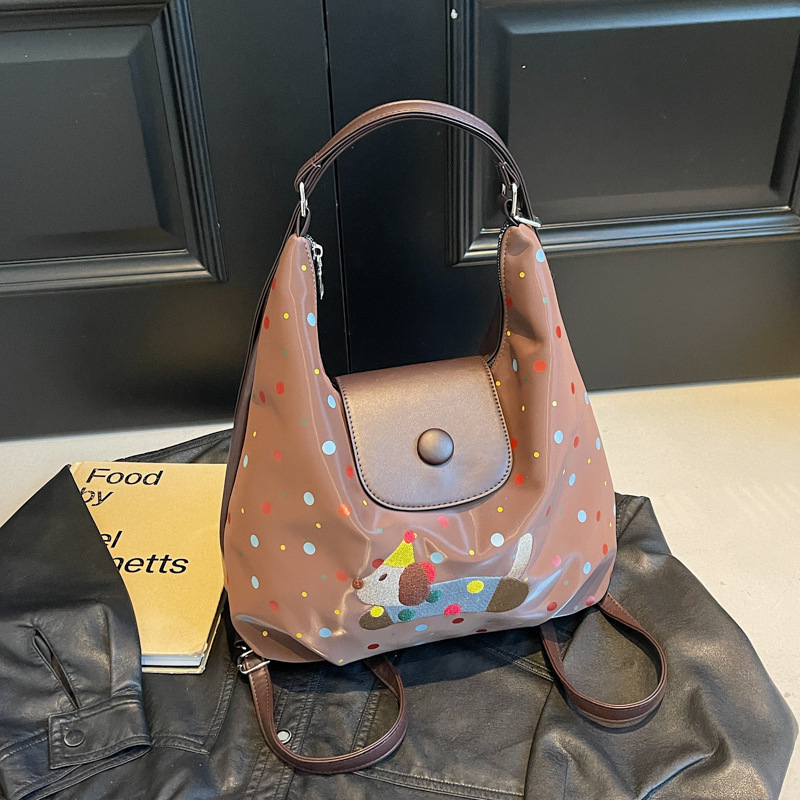Designer Bag Cross-border Women's Embroidery Zhang Classmate Niche Versatile Retro Underarm Bag Cartoon Tote Bag Cute Luxury Bag Single Shoulder 