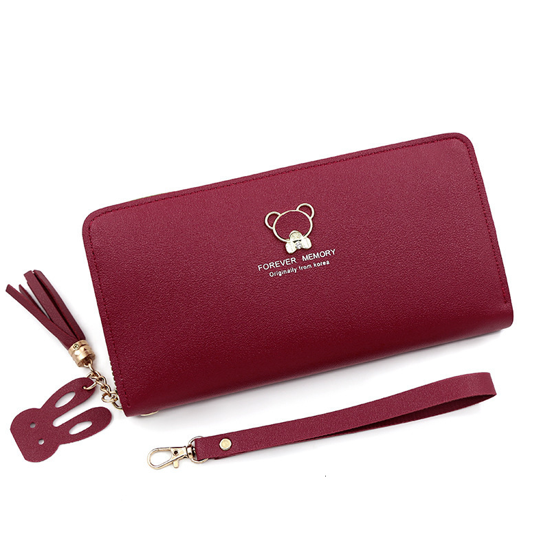 New Women's Wallet Long Zipper Bag Korean Style Girly PU Wallet Coin Luxury Bag Purse Zipper Bag Card Holder Wholesale