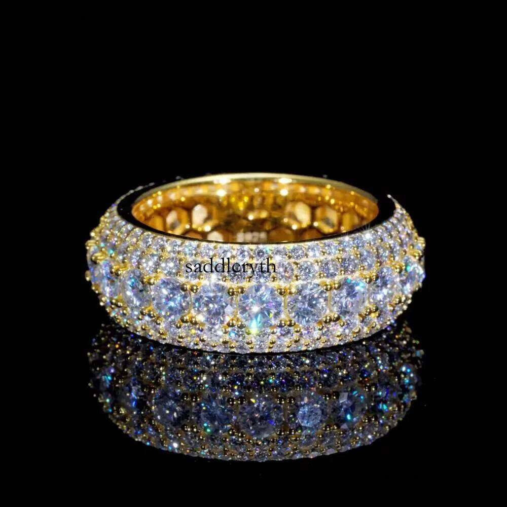 Sterling Sier Fine Jewelry Ring Custom VVS Moissanite Iced Out Hip Hop Dia Rings 92 eb