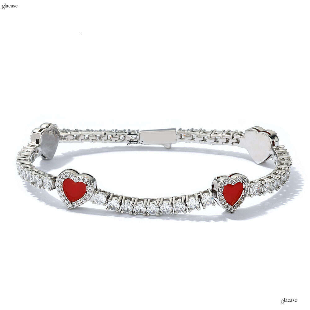 Heart Tennis Chain Ins Style Hip-Hop Jewelry Trendy Necklace Personality Versatile Men's Bracelet