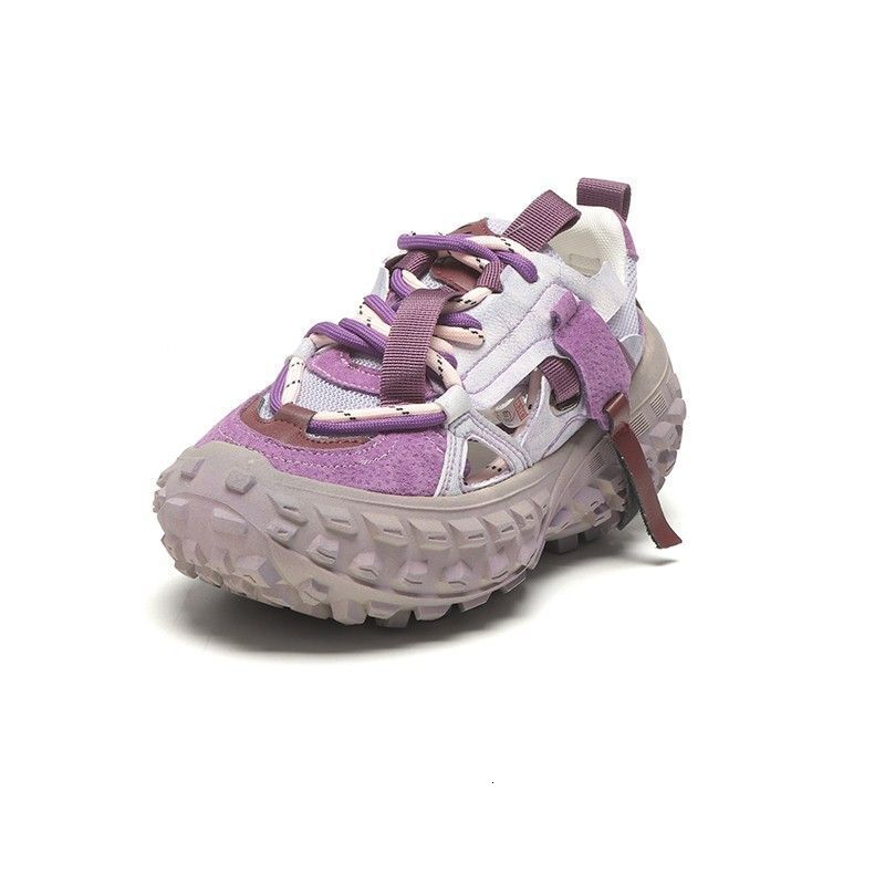 Thick soled hollowed out dad and women's shoes with mesh breathable 2025 designer's new height increasing casual sports shoes