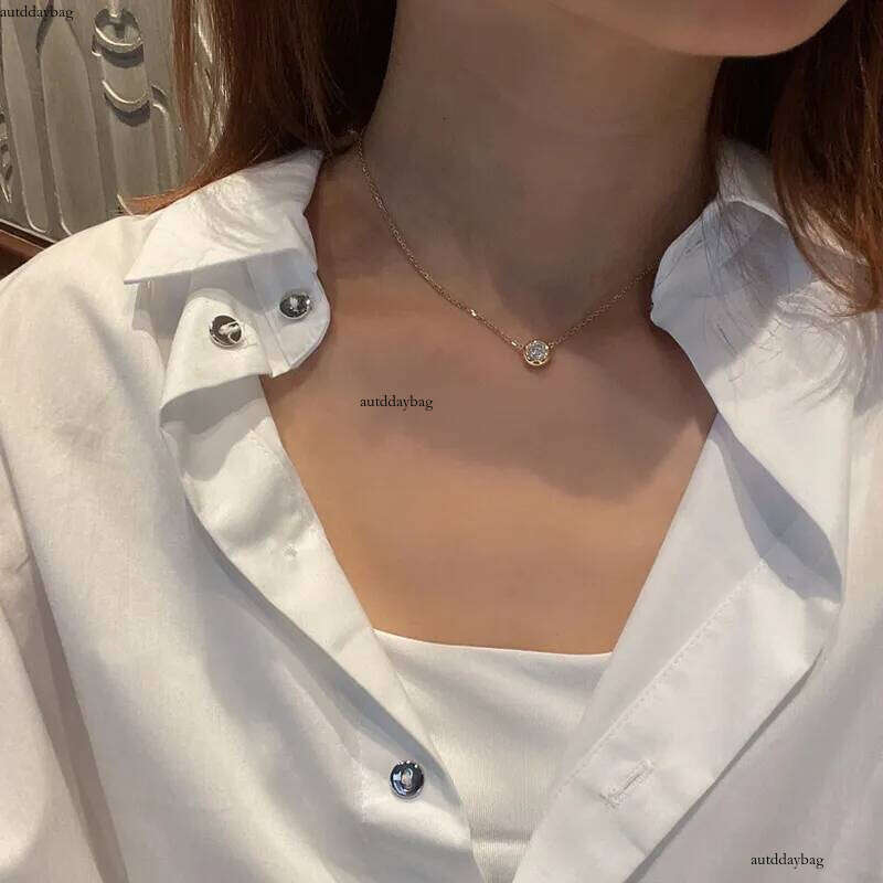 Simple Fashion Solitaire Pendant Women Jewelry Sterling Sier Rose Gold Plated 5A Cubic Zircon Emerald Ruby Party Girl Wedding Clavicle Necklace Gift