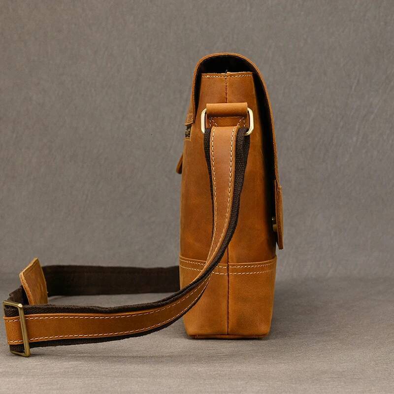 High Quality Genuine Leather Shoulder Daily Work Messenger Cowskin Crossbody Casual Men's Bags A4 Sling Bag