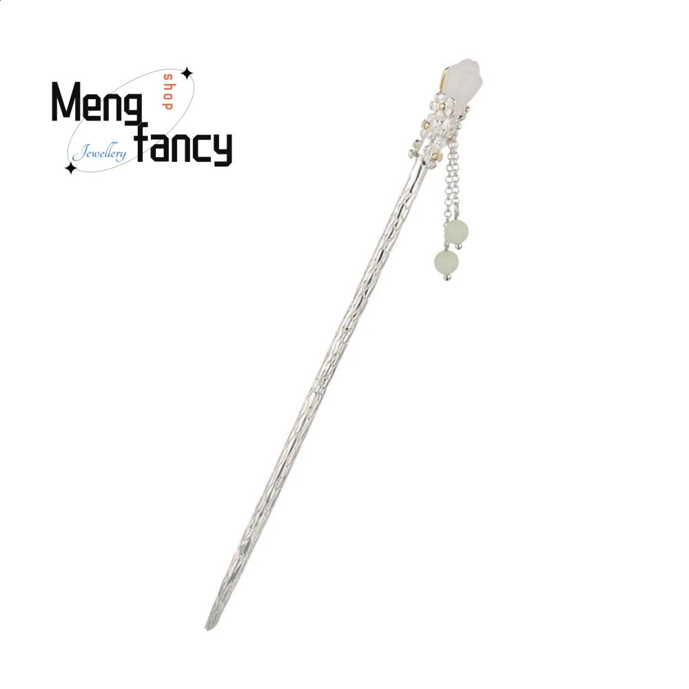 Magnolia Tassel Hairpin Female Hetian Exquisite Elegant Simple Jade Plate Hairpin Senior Sense Exquisite Fashion Jewelry 250807