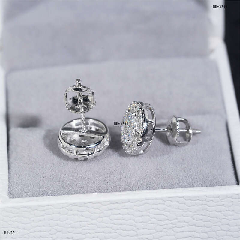 ICED OUT New Earrings Full Moissanite Sier Real Gold Plating Special