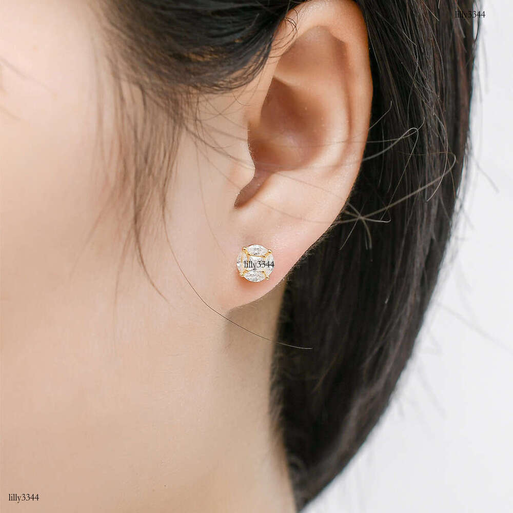 New Iced Out VVS Round Micro-Paved Zircon Hip-Hop Men's Stud Earrings