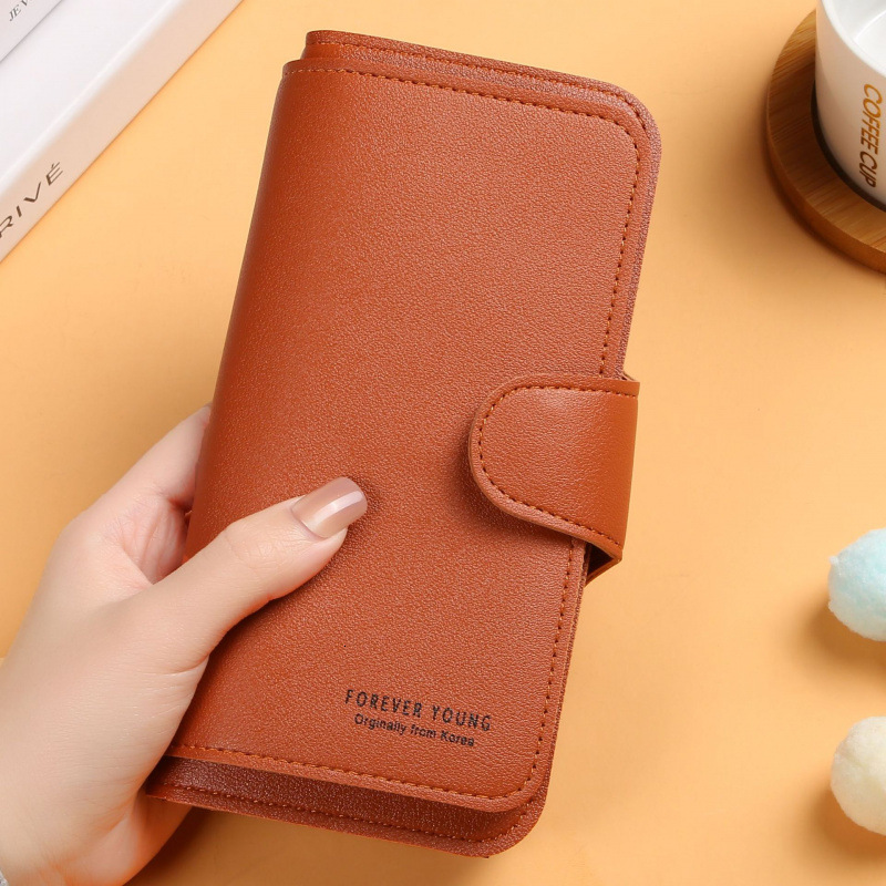 2025 New Long Women's Wallet With Buckle, Soft Card Slot, Phone Bag, Luxury Bag Handheld Cross-border Trend Wholesale
