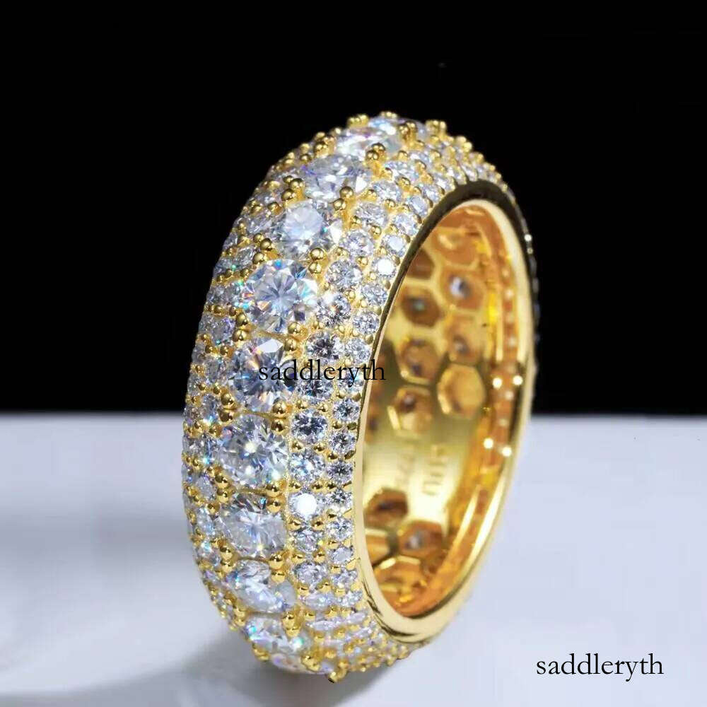 Sterling Sier Fine Jewelry Ring Custom VVS Moissanite Iced Out Hip Hop Dia Rings 92 eb