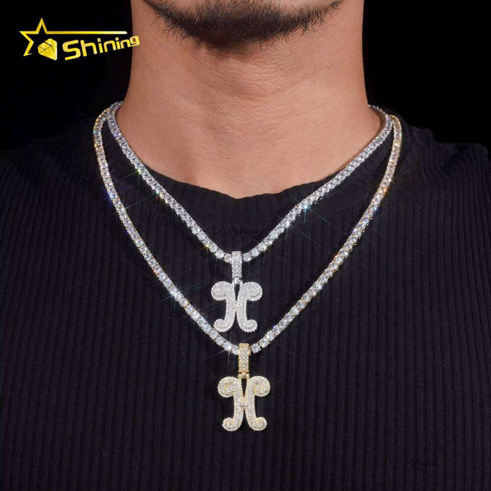 New Design Iced Out Dia Letter H Custom Hip Hop Sier Gold Plated VVS Moissanite Pendant Men Women Fine Jewelry