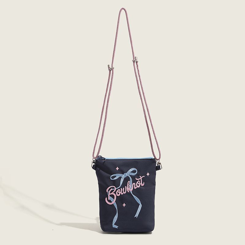 Cute Fashion Canvas with Bowknot Casual Phone for Women Commuting Shoulder Bag ddmymoon