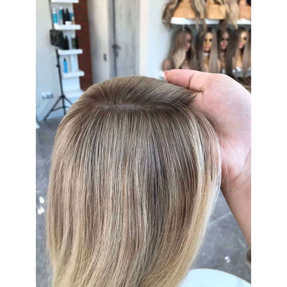 Natural Synthetic Wig Dark Root HairLine Highlights Straight Hight Density Pre plucked Cosplay For Women Daily Party Use