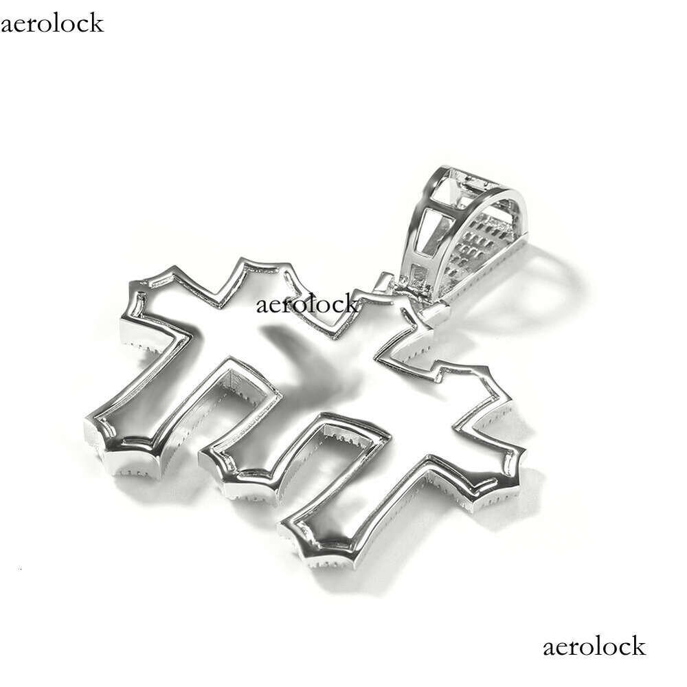 Classic T Cubic Moissanite chain Cross Pendant Fashion New Hip-Hop Trendy Cool Necklace Men's Rap Versatile Accessories