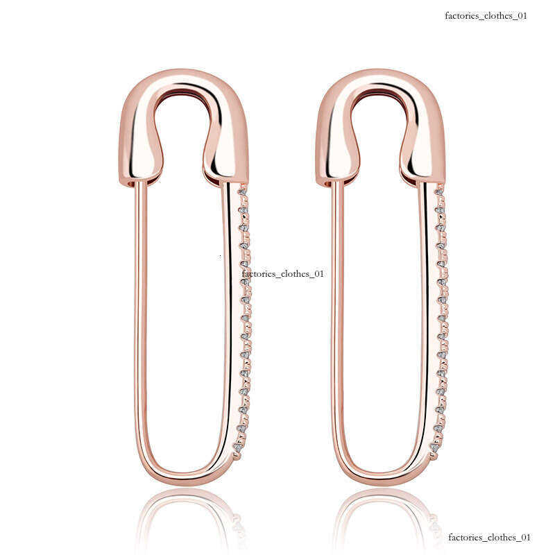 INS Minimalist Style Hip-Hop Women's Pin with Zircon Inlay Trendy Versatile Earrings Gold Jewelry