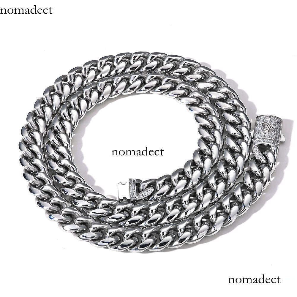 Hip Hop Round Polished Cuban Chain Stainless Men's Necklace Trendy Versatile Titanium Steel Jewelry Accessory