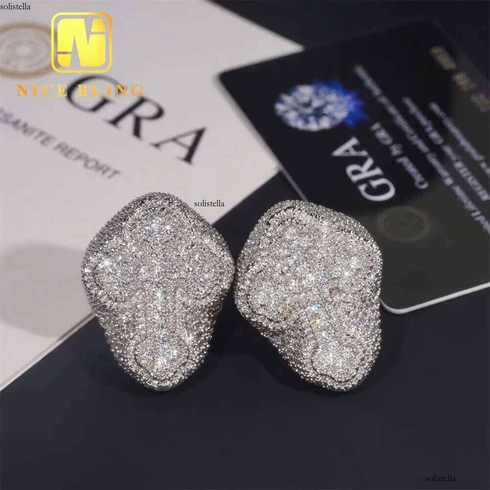 Rappers Style Tester Hip Hop Jewelry VVS Dia Iced Out Sterling Sier Cross Custom Moissanite Ring