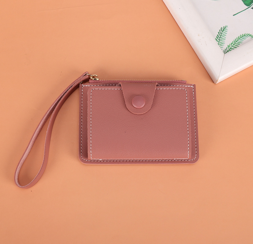 Factory Direct Korean Style Wrist Strap Card Holder Card Clip Solid Color Luxury Bag Mini Creative Custom LOGO Coin Purse