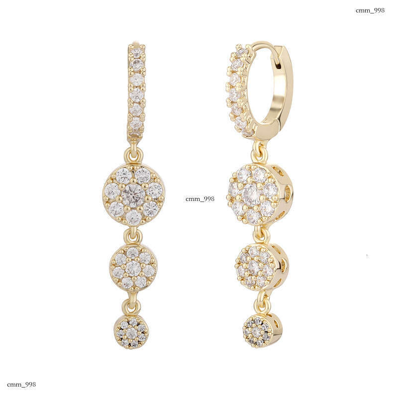 Live Full Dia Water Drop Tassel Unisex Simple Earrings Personality Accessories Celebrity Style